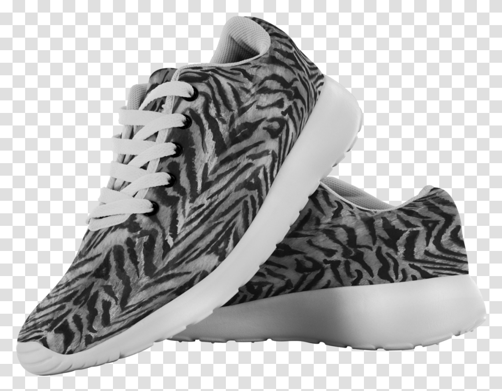 Grey Tiger Striped Low Top Sneakers Running Shoes Shoe, Apparel, Footwear, Person Transparent Png