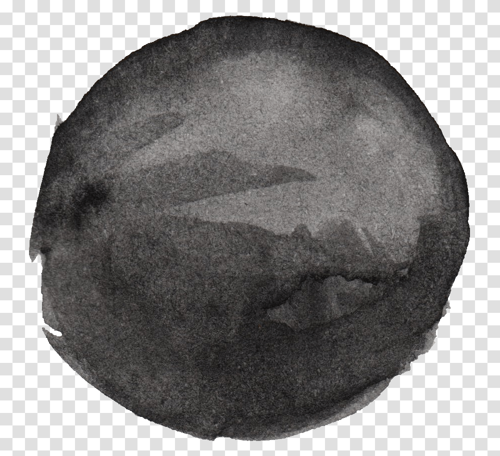 Grey Watercolour Circle, Rock, Coal, Baseball Cap Transparent Png