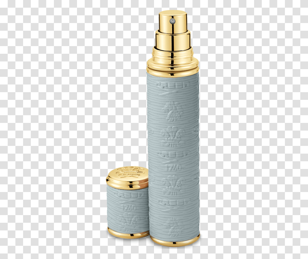 Grey With Gold Trim Pocket Atomizer Pocket Atomizer Creed Grey, Shaker, Bottle, Cylinder, Architecture Transparent Png
