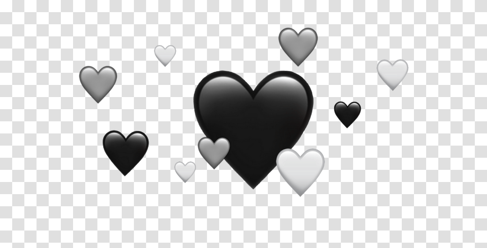 Greyscale Hearts Emoji Iphone Monochrome Blackandwhite Heart, Cushion, Pillow Transparent Png