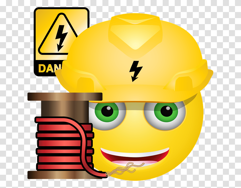 Grfica Electricista Electricidad Profesin Emoji For Electricity Work, Number, Helmet Transparent Png