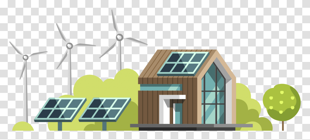 Grid Connected Solar Rooftop System Solar Home, Engine, Motor, Machine, Turbine Transparent Png