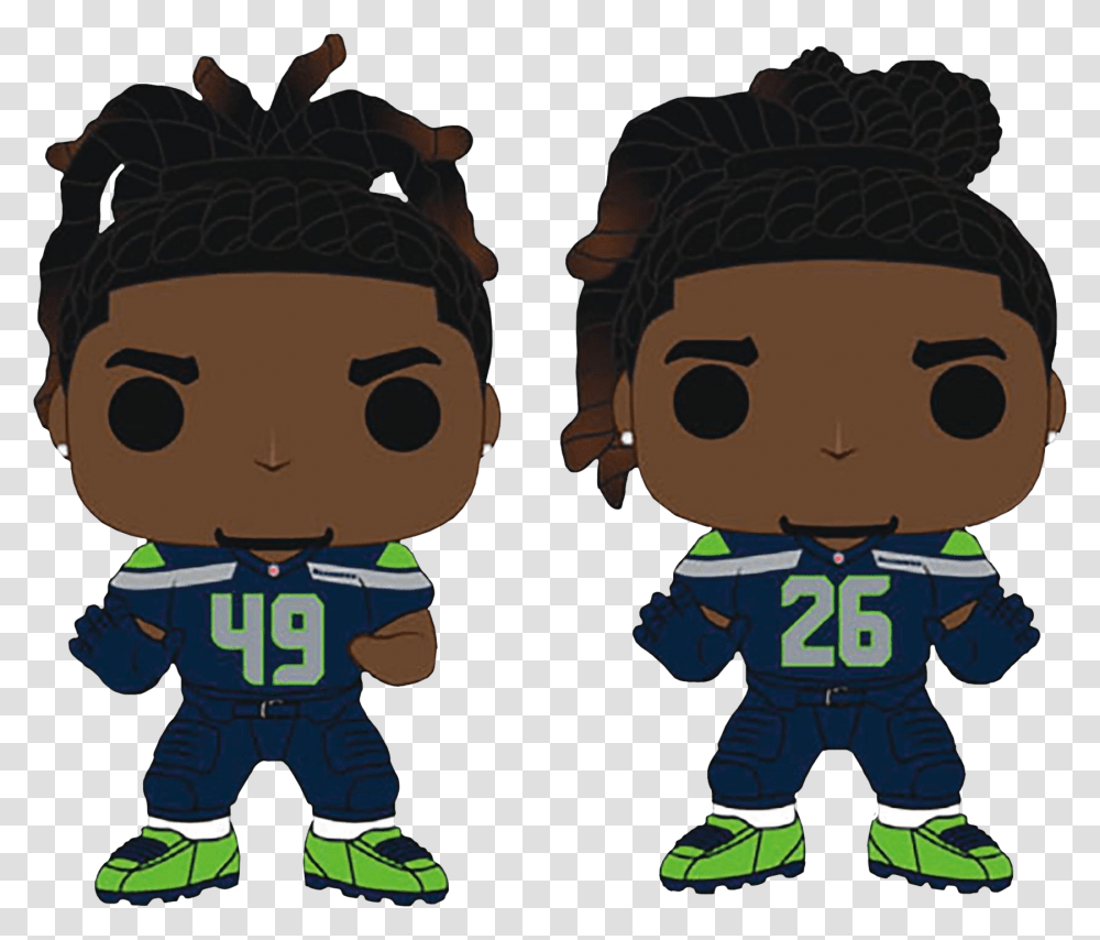 Griffin Brothers Seattle Seahawks Funko Pop Vinyl Figure Griffin Brothers Funko Pop, Toy, Doll, Person, People Transparent Png