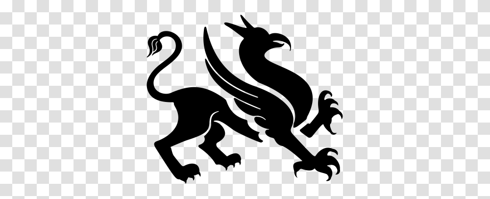 Griffin, Fantasy, Stencil, Silhouette Transparent Png