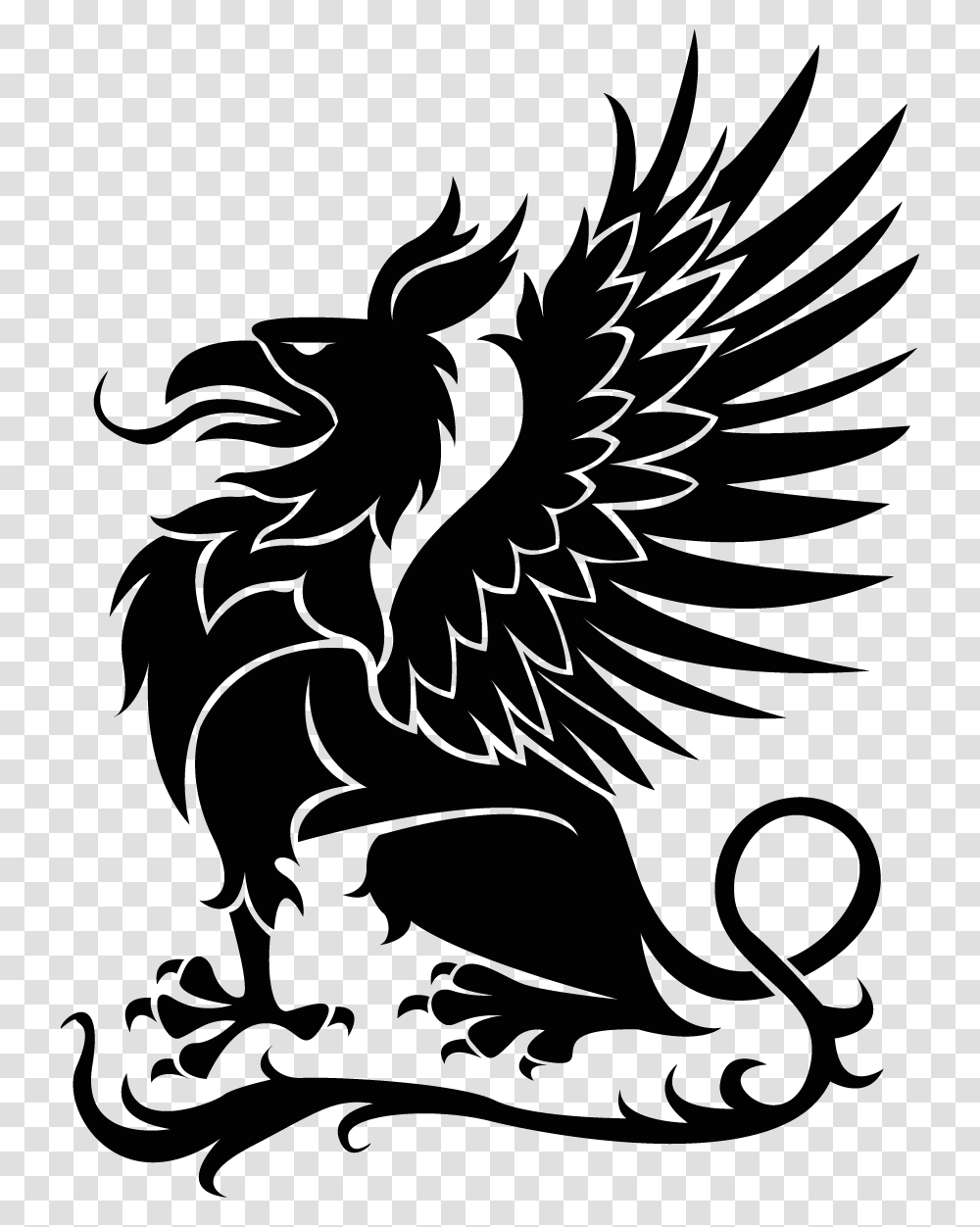 Griffin, Fantasy, Emblem, Stencil Transparent Png