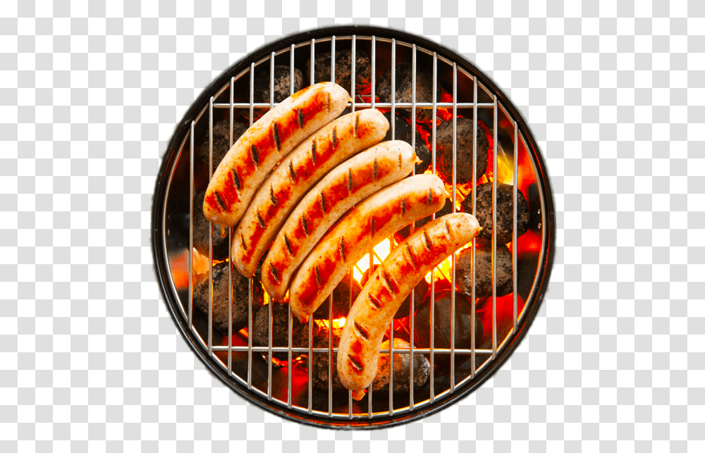Grill Background Bbq Grill From Above, Hot Dog, Food, Meal, Dish Transparent Png
