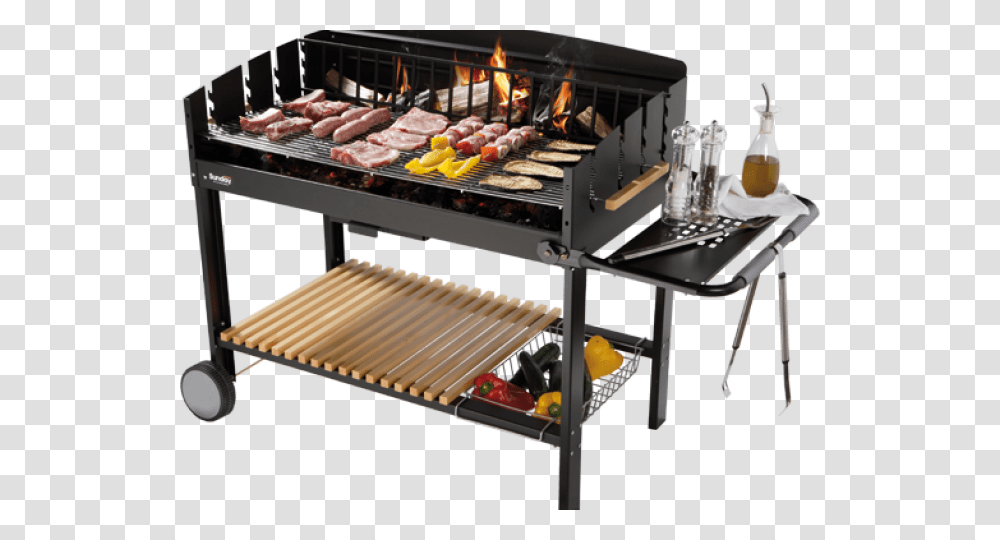 Grill Barbecue A Legna Con Rotelle, Food, Bbq Transparent Png