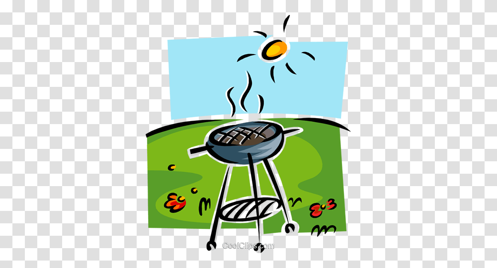 Grill Barbeque Royalty Free Vector Clip Art Illustration, Grass, Plant, Furniture, Animal Transparent Png