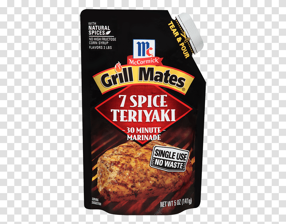 Grill Mates 7 Spice Teriyaki Single Use Marinade Grill Mates Brown Sugar Bourbon, Food, Pizza, Plant, Bread Transparent Png