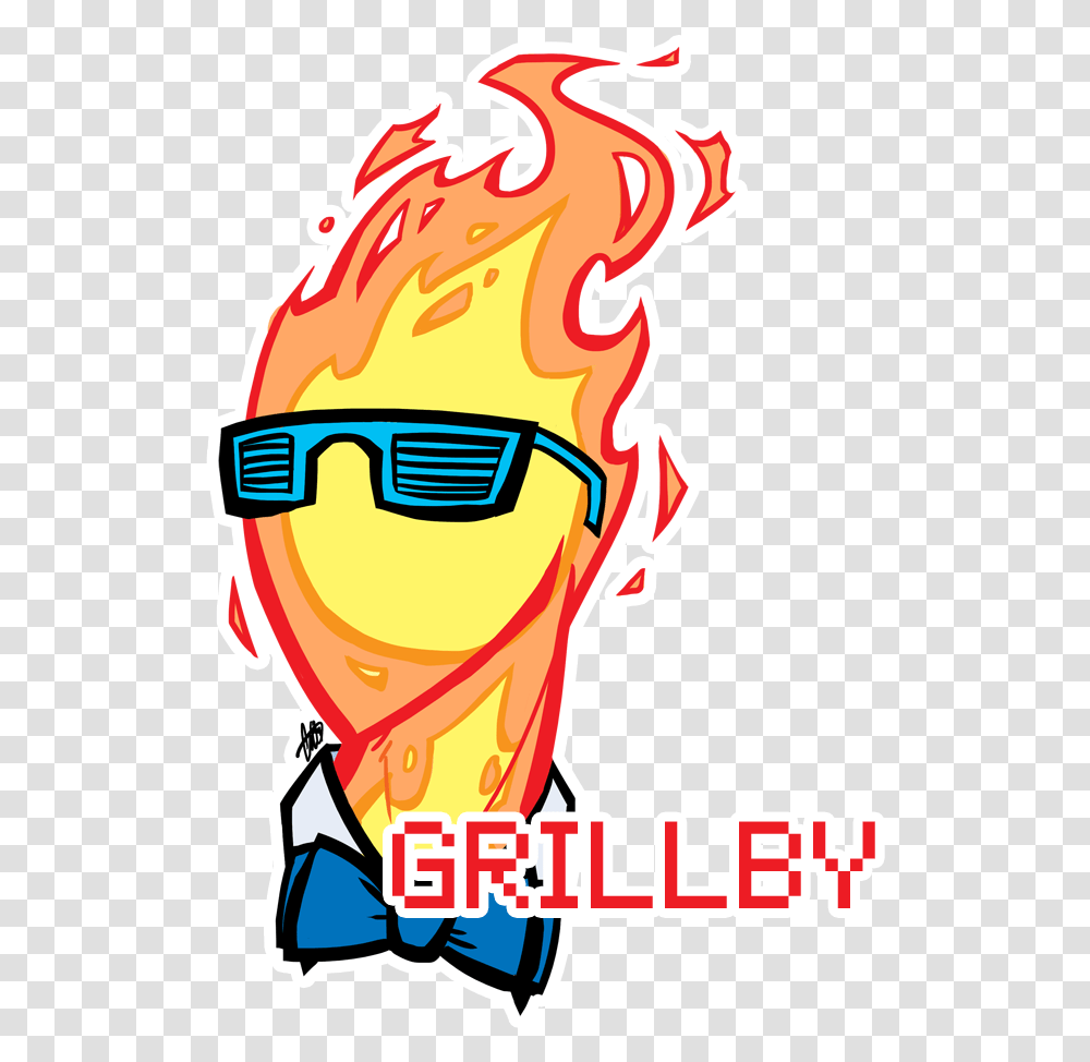 Grillby In Shutter Shades Headshot Commission For Cartoon, Light, Torch, Sunglasses, Accessories Transparent Png