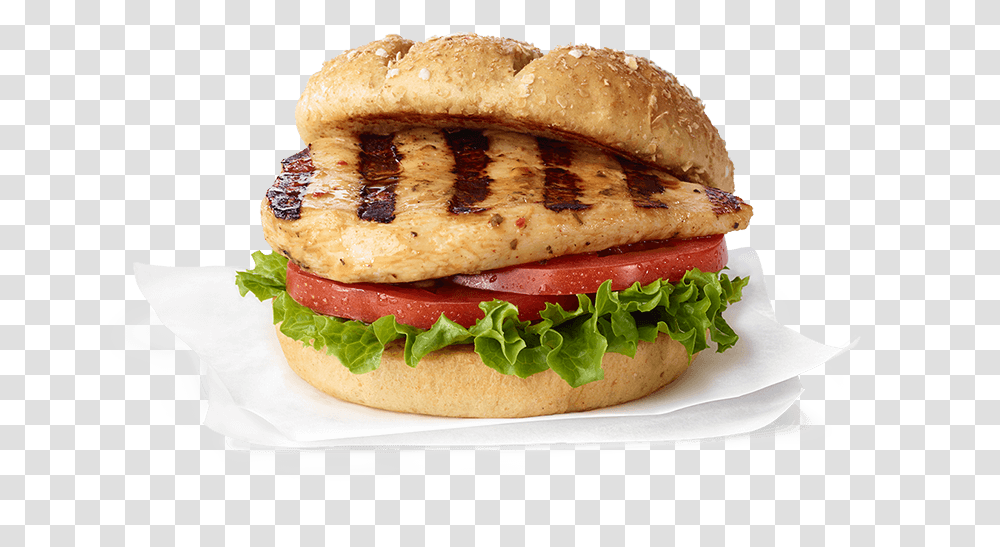 Grilled Chicken Club Sandwich Chick Fil, Burger, Food, Bread, Plant Transparent Png