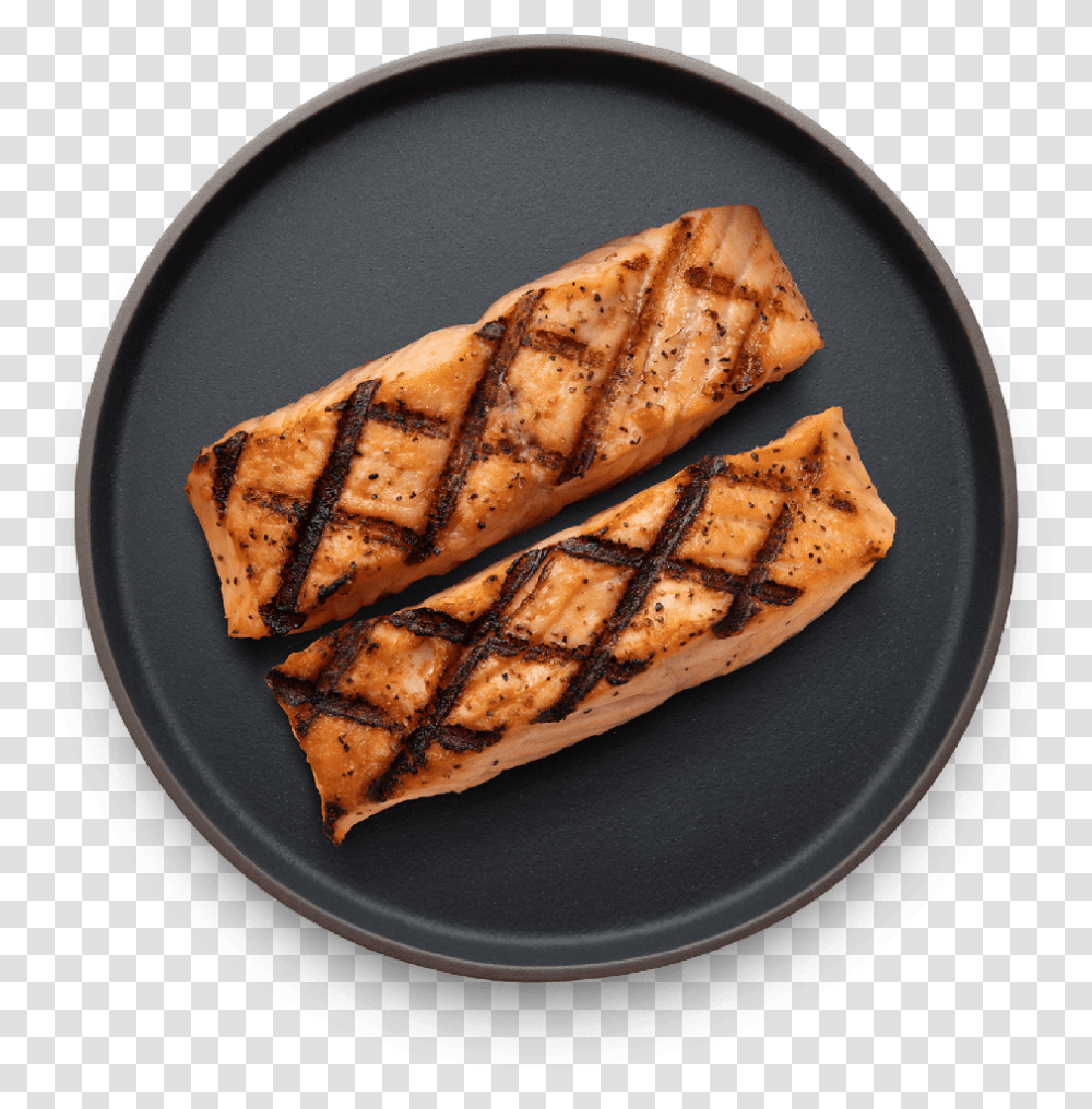 Grilled Salmon Salmon Plate, Food, Toast, Bread, French Toast Transparent Png