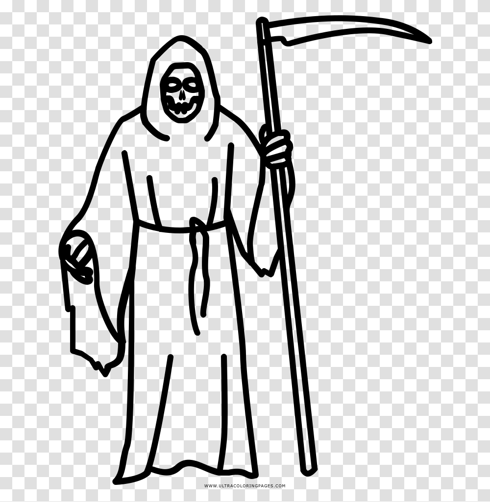 Grim Reaper Coloring, Gray, World Of Warcraft Transparent Png