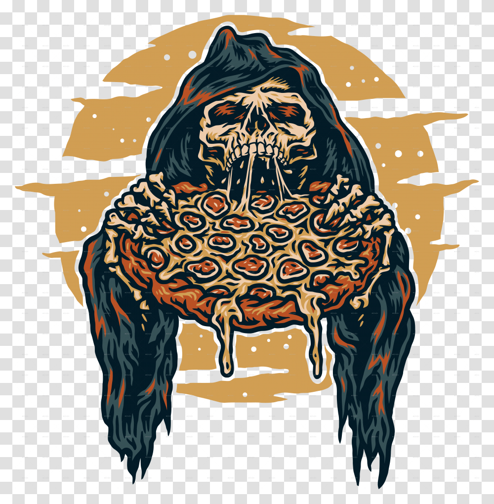 Grim Reaper Eating Pizza Star Wars Characters, Poster, Advertisement, Art, Animal Transparent Png