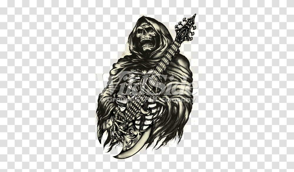 Grim Reaper Playing A Guitar The Wild Side, Leisure Activities, Musical Instrument, Person, Human Transparent Png