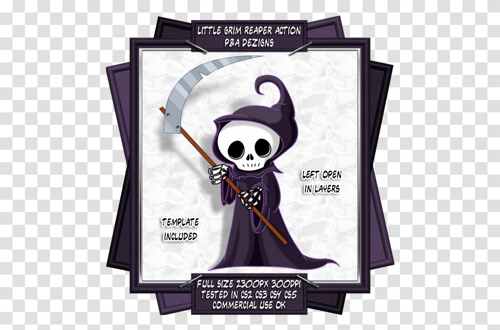 Grim Reaper Scythe Everyone Loves A Little Grim Reaper Cute Cartoon Grim Reaper, Poster, Advertisement, Clothing, Apparel Transparent Png