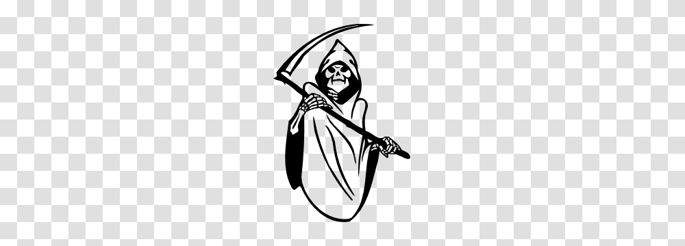 Grim Reaper Sticker, Person, Human, Stencil, Arrow Transparent Png