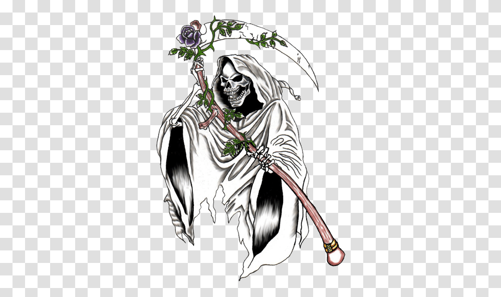 Grim Reaper Tattoos Design Grim Reaper Tattoo Flower, Person, Human, Samurai, Clothing Transparent Png