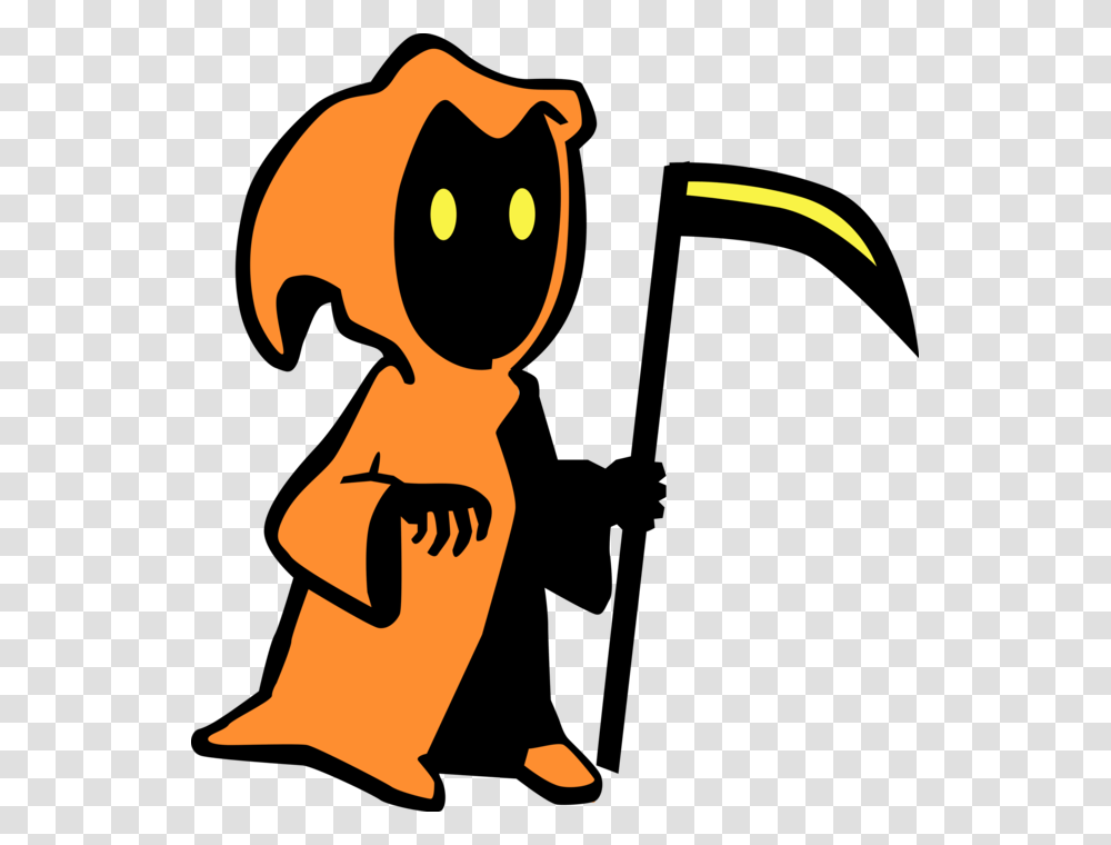 Grim Reaper With Scythe, Label, Hand Transparent Png