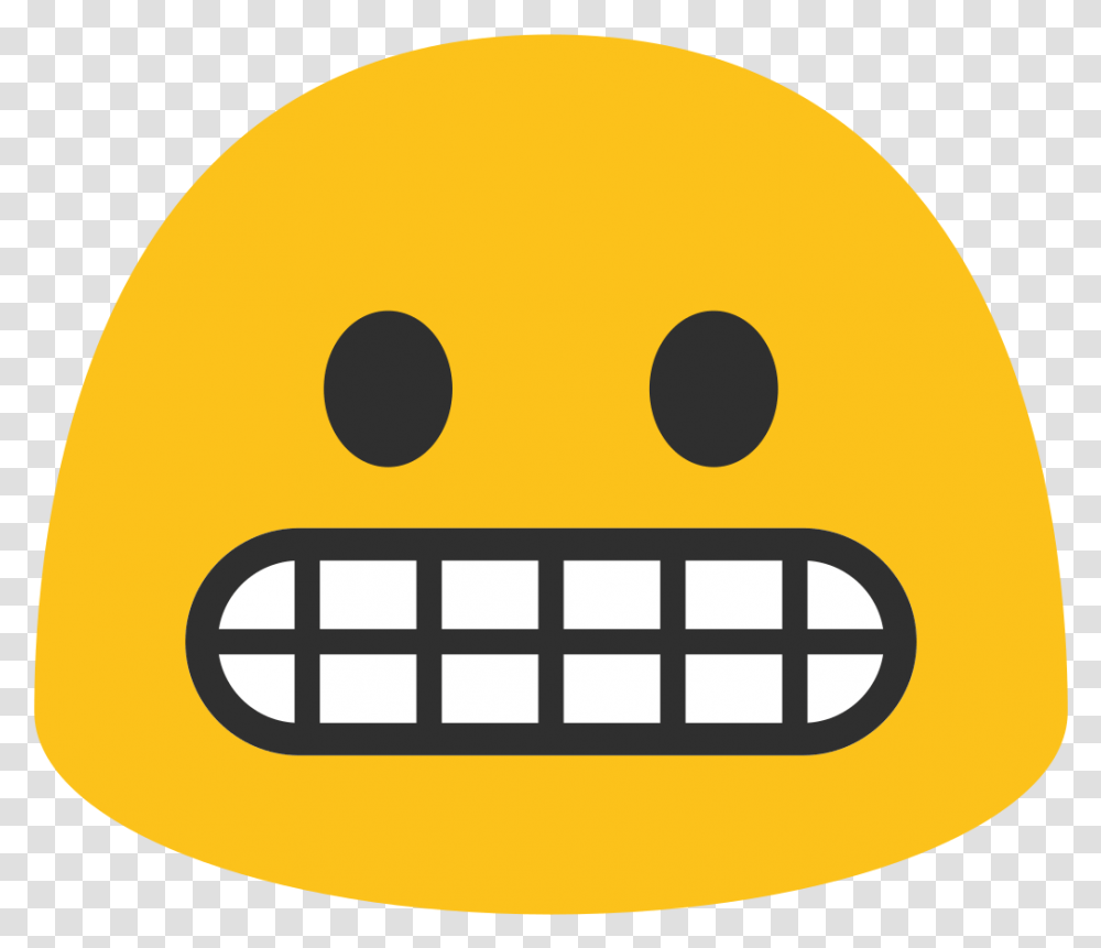 Grimacing Emoji Android, Pac Man, Label, Sticker Transparent Png