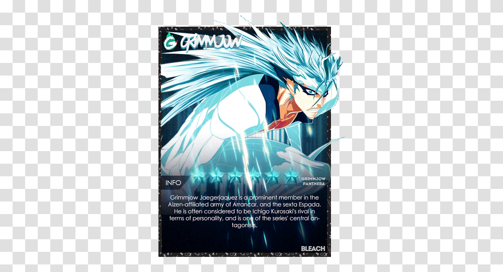 Grimmjow Anime Discord Anime Soul Fictional Character, Poster, Advertisement, Paper, Flyer Transparent Png