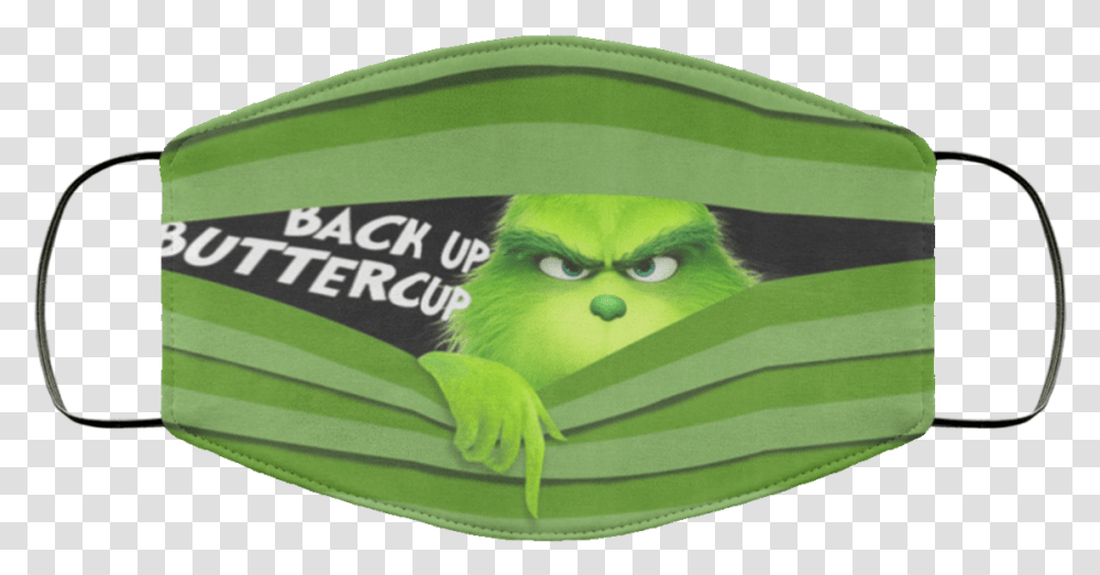 Grinch Back Up Buttercup Face Mask Allblueteescom Grinch Mask Six Feet People, Art, Graphics, Paper, Cat Transparent Png