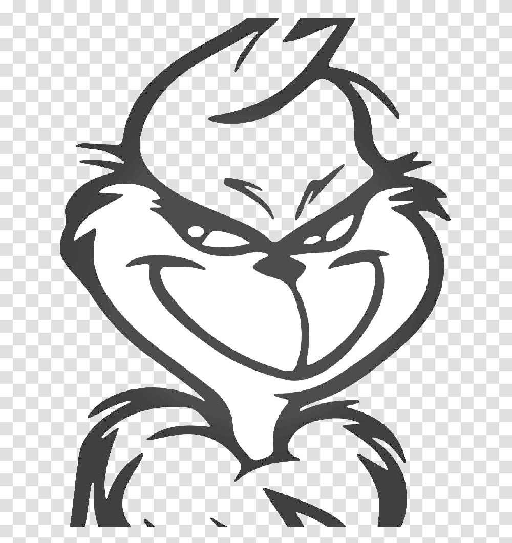Grinch Clipart Face Black And White Grinch, Poster, Plant, Food, Animal Transparent Png