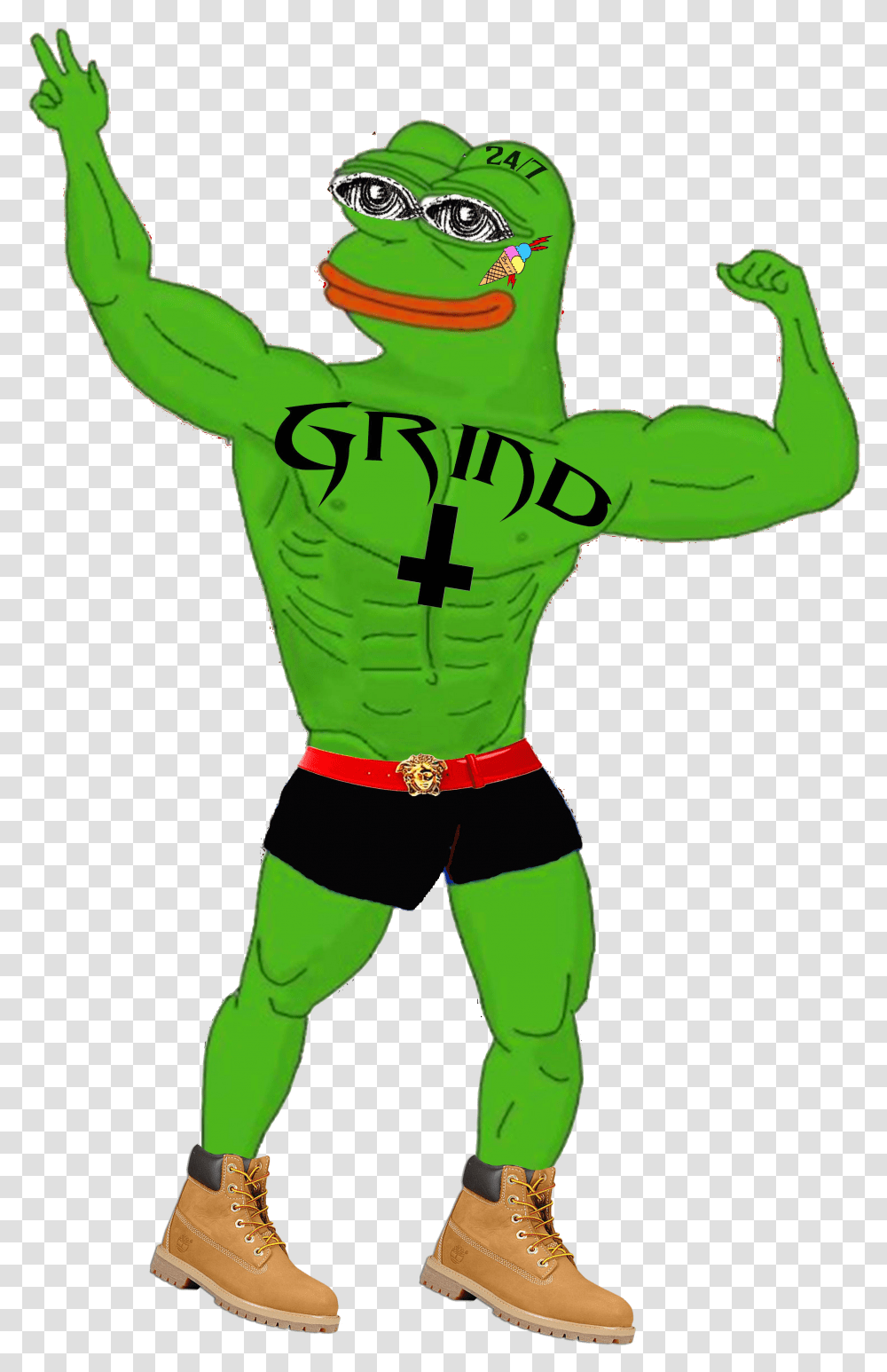 Grind Pepe Pepe The Frog Lifting Full Size Download Pepe The Frog Wearing Crown Transparent Png