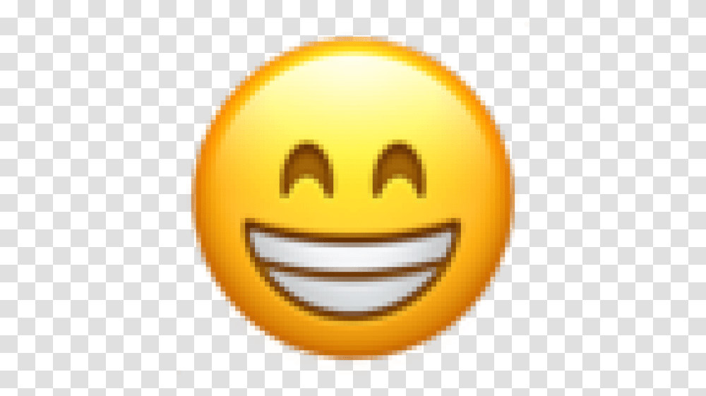 Grinning Face With Smiling Eyes Apple Ios 103 Beaming Face With Smiling Eyes Emoji, Gold, Sphere, Trophy, Gold Medal Transparent Png