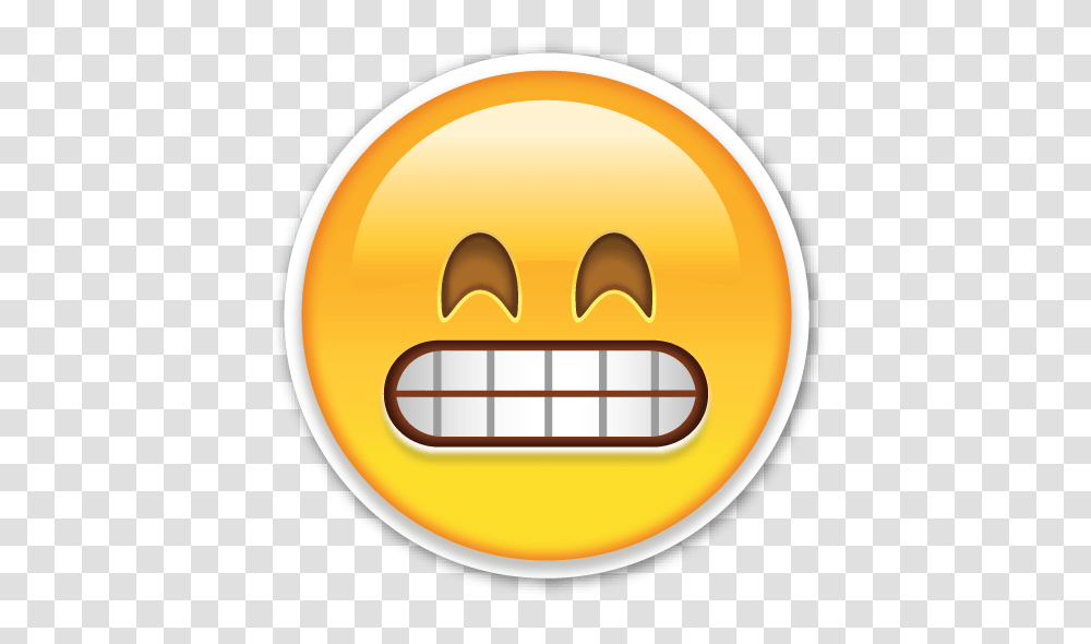 Grinning Face With Smiling Eyes Emoticonos Emojis Grimacing Face Emoji, Label, Text, Logo, Symbol Transparent Png