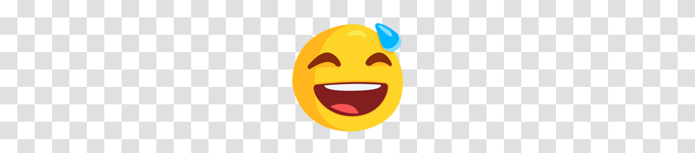 Grinning Face With Sweat Emoji On Messenger, Pac Man, Label, Angry Birds Transparent Png