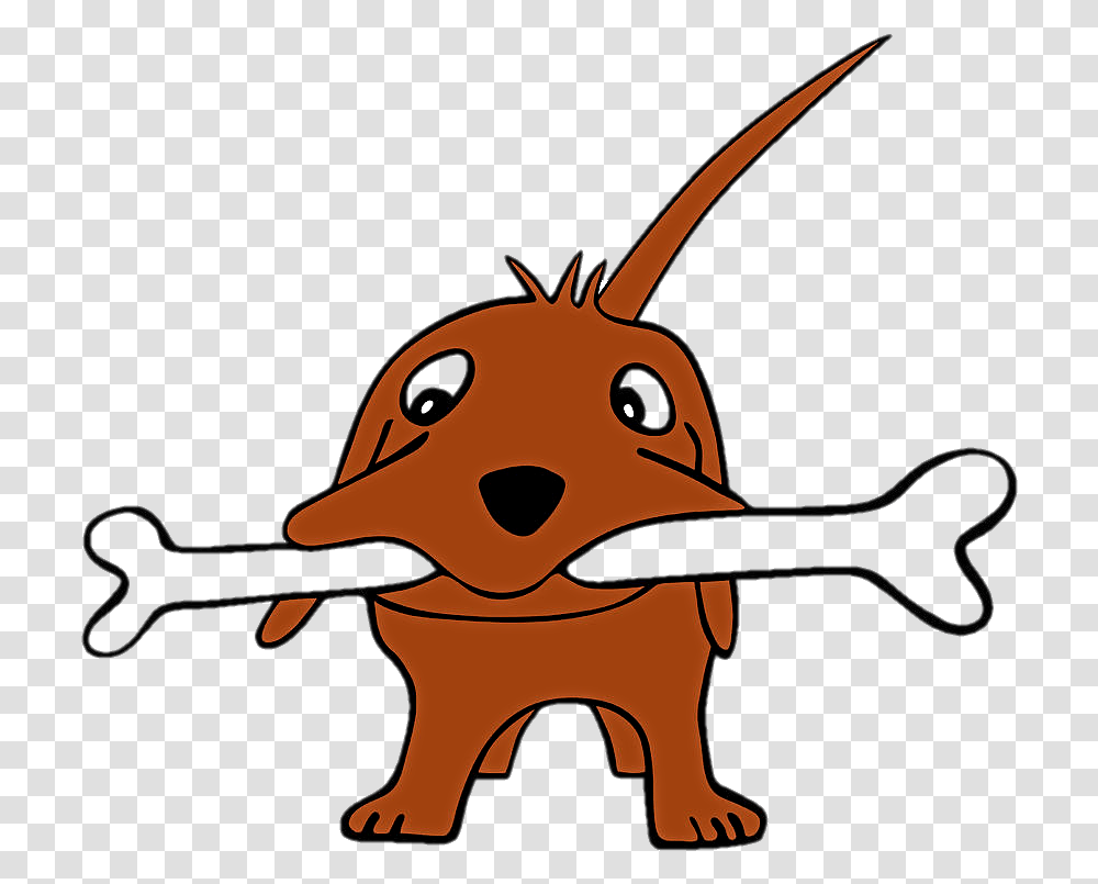 Grinning Pup With A Giant Bone Clipart Dog, Animal, Invertebrate, Insect, Cockroach Transparent Png