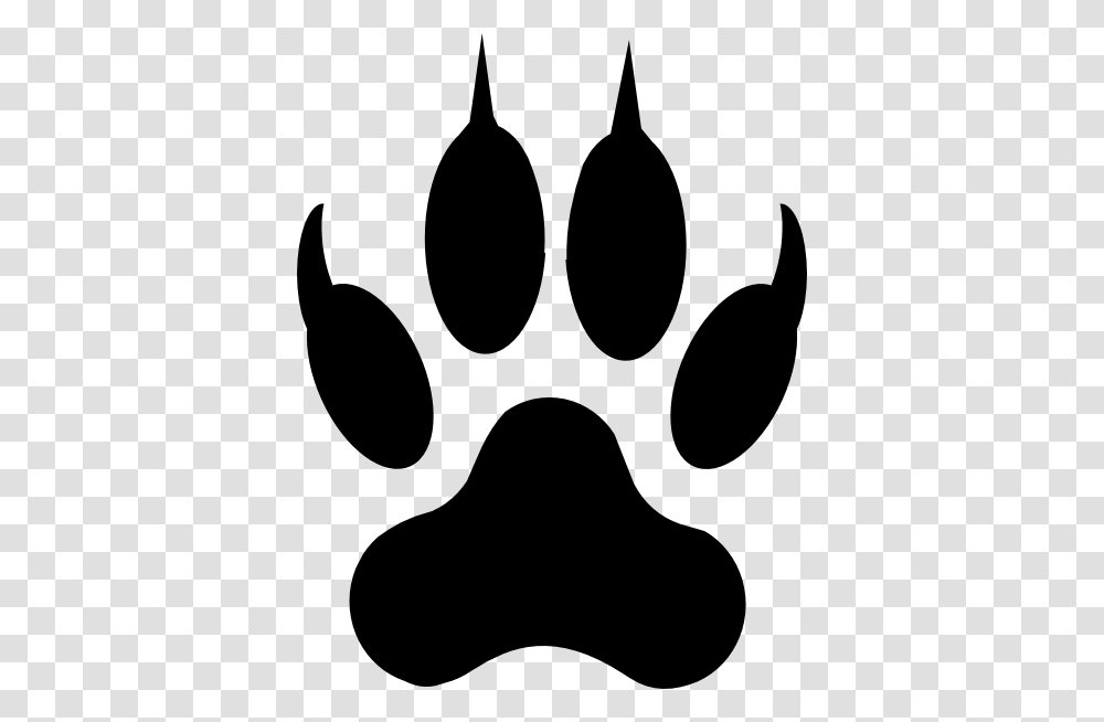 Grizzly Bear Paw Print Clipart, Hook, Stencil, Claw Transparent Png