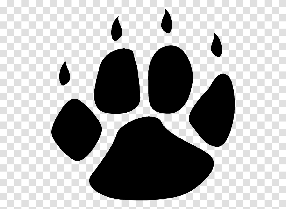 Grizzly Bear Paw Print Clipart Wolf Paw Print, Stencil, Silhouette, Shooting Range Transparent Png