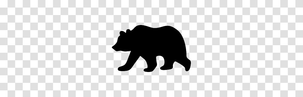 Grizzly Bear Silhouette Wild Animals Bear, Mammal, Wildlife, Stencil Transparent Png