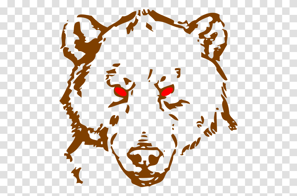 Grizzly Bear Standing Clipart, Stencil, Stain Transparent Png