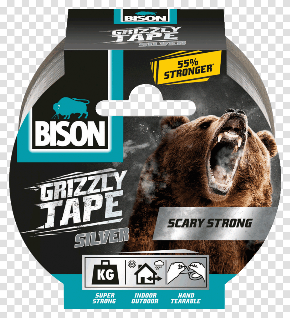 Grizzly Tape Bison Kit, Brown Bear, Wildlife, Mammal, Animal Transparent Png