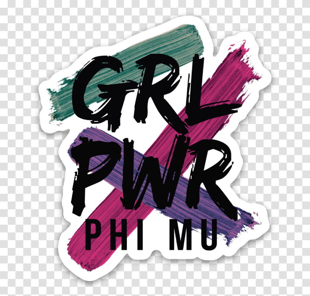 Grl Pwr Sticker, Label, Purple Transparent Png