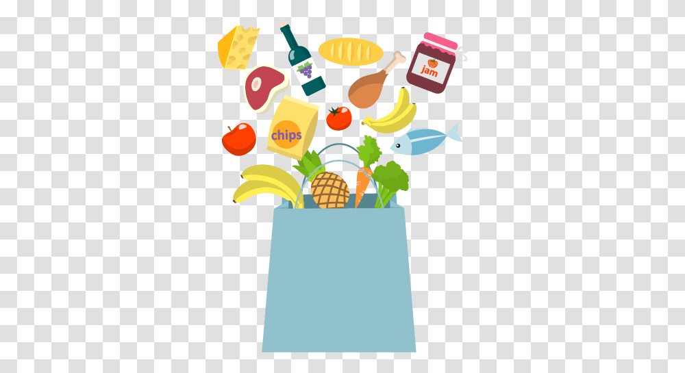 Groceries Cartoon Vector Grocery Bag, Food, Shopping Bag, Cross, Symbol Transparent Png