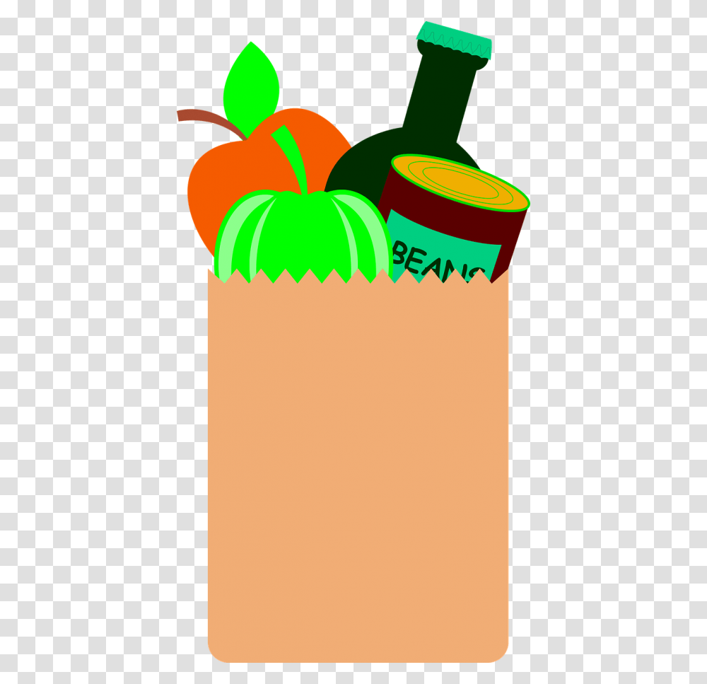 Grocery Bag Clipart Clipart Grocery Brown Paper Bag, Beverage, Food, Shopping Bag, Plant Transparent Png