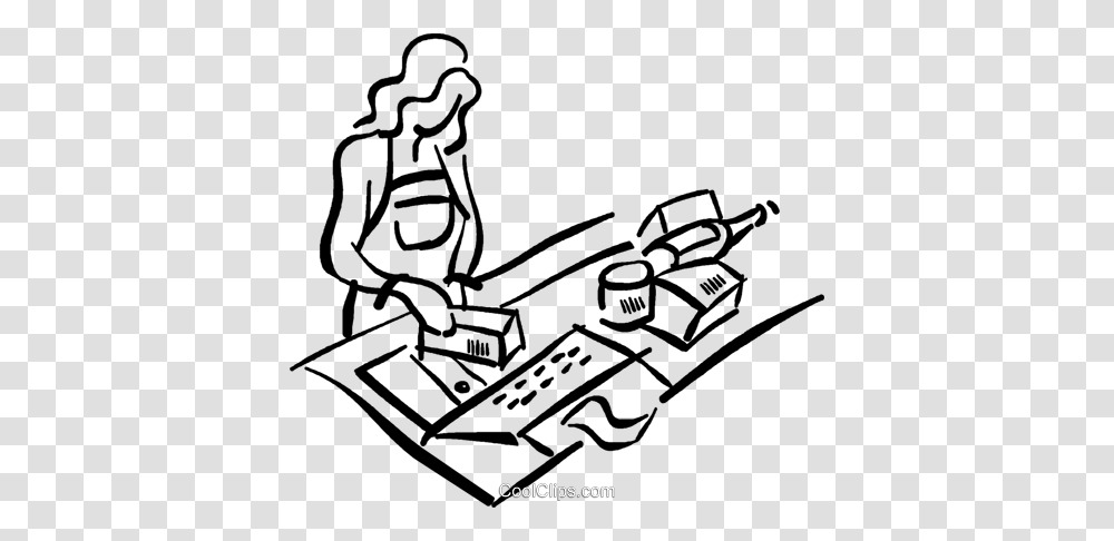 Grocery Clerk Royalty Free Vector Clip Art Illustration, Drawing, Doodle, Statue Transparent Png