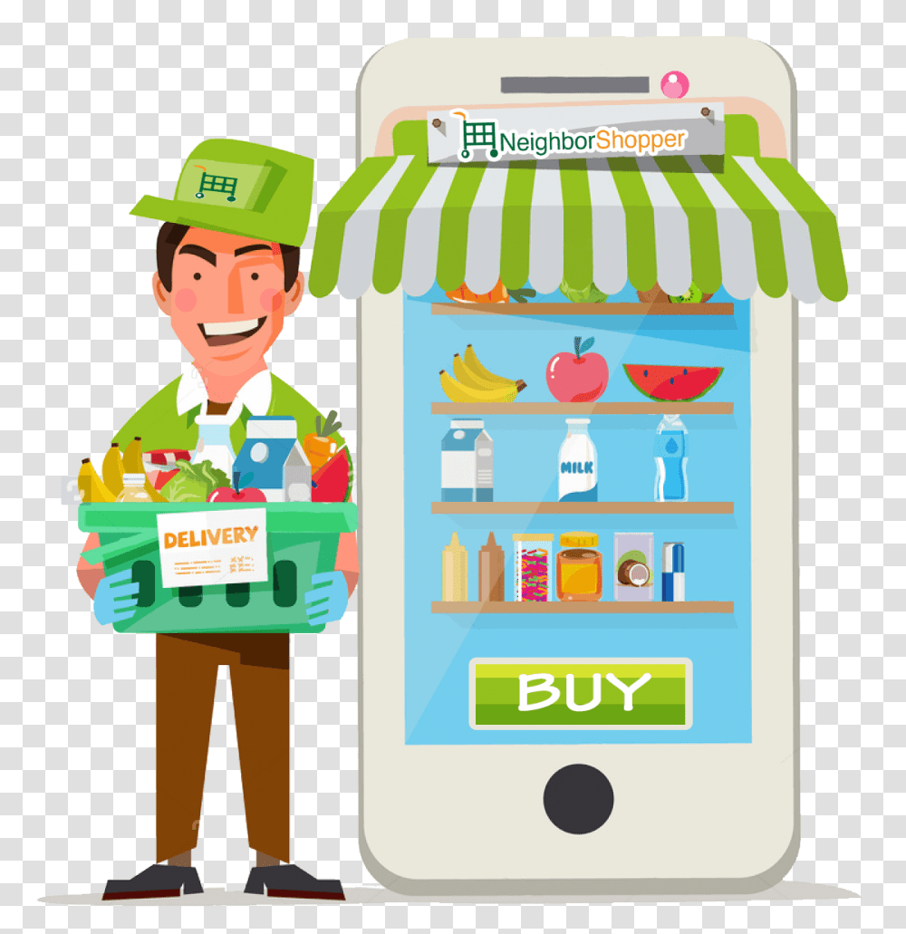 Grocery Delivery App Development, Label, Person, Beverage Transparent Png