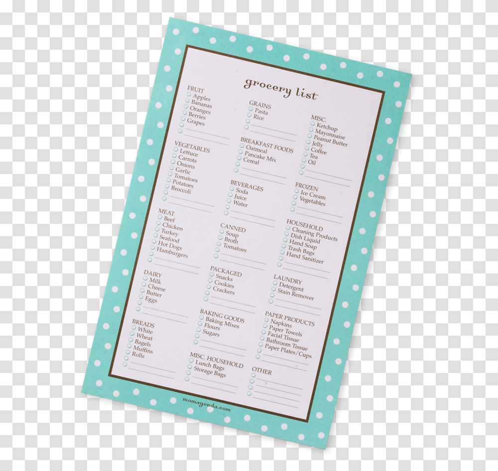 Grocery List Maker List Kertas, Page, Word, Mobile Phone Transparent Png
