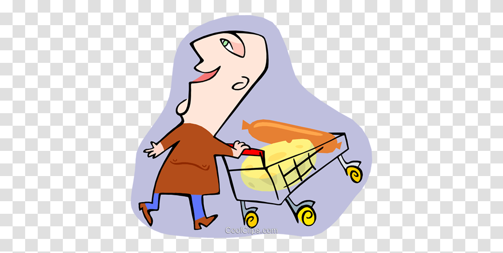 Grocery Shopper Royalty Free Vector Clip Art Illustration, Shopping Cart Transparent Png