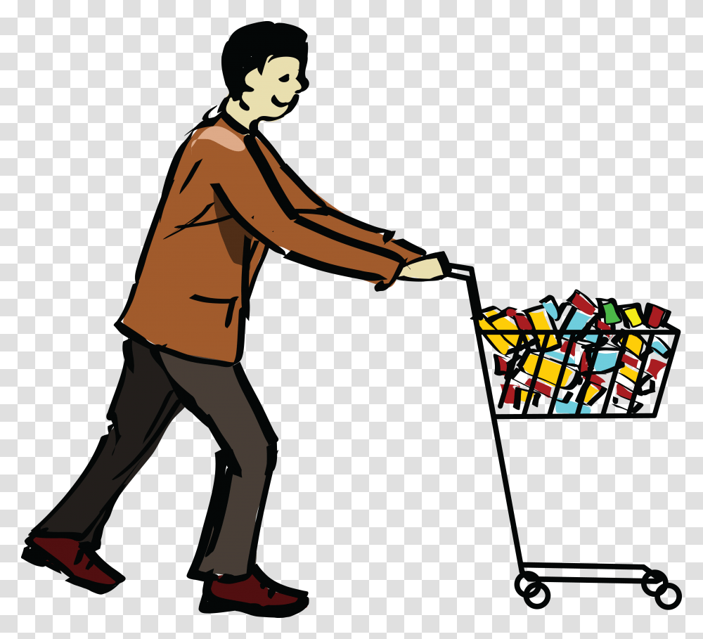 Grocery Shopping Cart Photo Example Of Push Force, Person, Sleeve Transparent Png