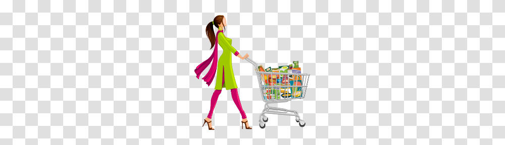 Grocery Shopping Image, Person, Human, Shopping Cart, Market Transparent Png
