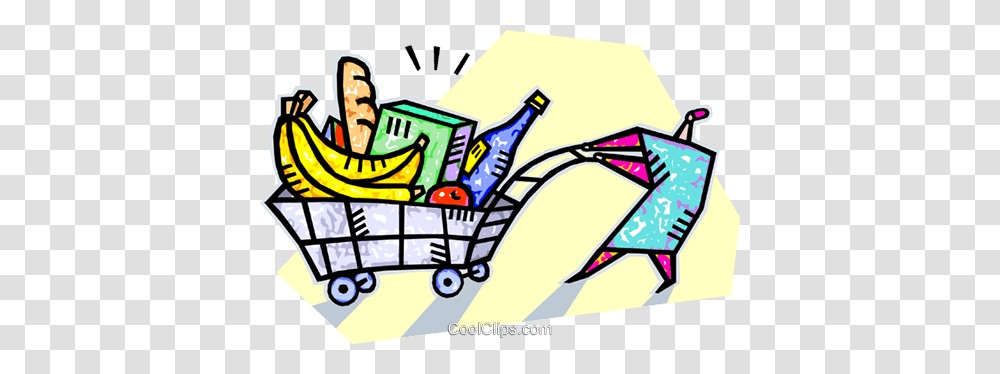 Grocery Shopping Royalty Free Vector Clip Art Illustration, Transportation, Vehicle, Drawing, Doodle Transparent Png