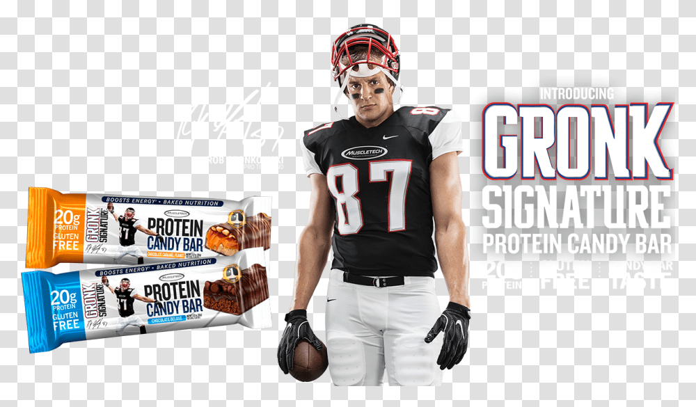 Gronk Signature Protein Candy Bar, Person, People, Helmet Transparent Png
