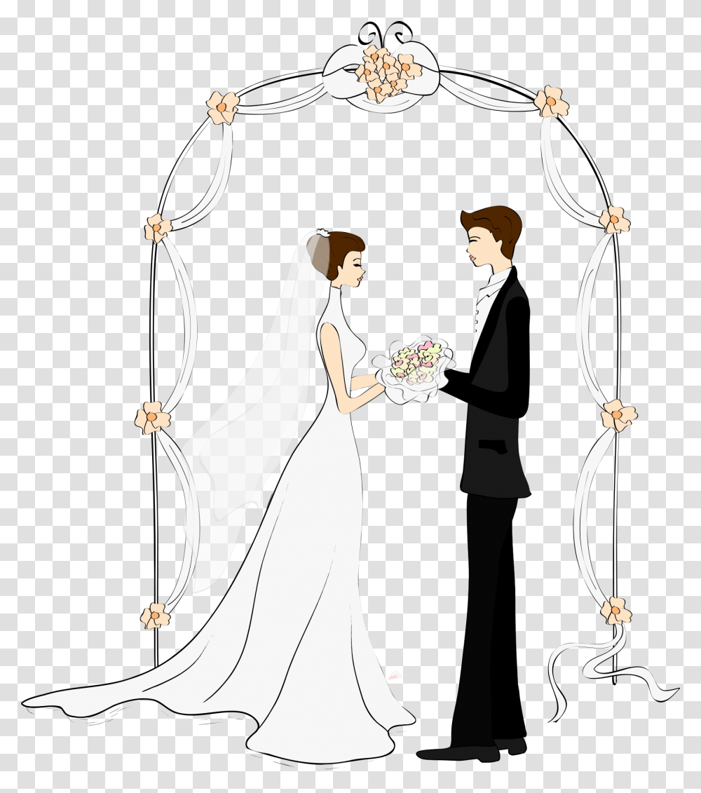 Groom And Bride Image Lovely Couple Image In Cartoon, Performer, Bow, Gown Transparent Png