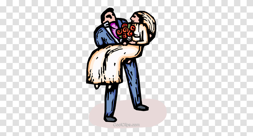 Groom Carrying The Bride Royalty Free Vector Clip Art Illustration, Hand Transparent Png